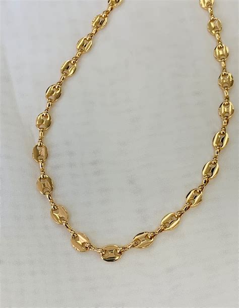 gold link gucci|gold Gucci link necklace.